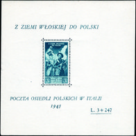 Corpo Polacco  237 - 1946 - Soccorso Di Guerra Foglietto L. 3 + 247. Cert. I.C. SPL - 1946-47 Período Del Corpo Polacco