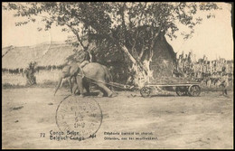 CP/PK 5c ° 72 - Eléphant Trainant Un Chariot/Olifant, Een Kar Voorttrekkend- Lisala+Leopoldville+Bourg-Leopolville 1913 - Enteros Postales