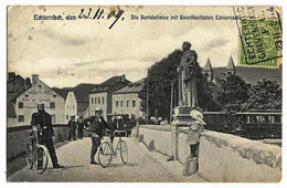 ECHTERNACH (Luxbg) Die Bertelsstatue Mit Touristenstation Ed. Bellwald, Envoi 1909 - Echternach