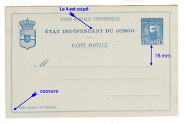 Congo Belge: Entier Postal N°11-II Neuf - Stamped Stationery
