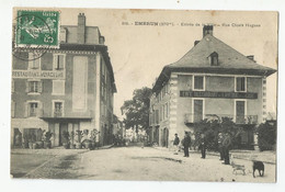 05 Hautes Alpes Embrun Entrée De La Ville Rue Clovis Hugues Restaurant Des Voyageurs Café De L'avenue De La Gare 1909 - Embrun