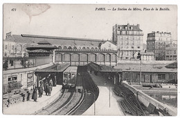 Paris Métro Aérien Bastille Animation 1910 Bon état - Sin Clasificación