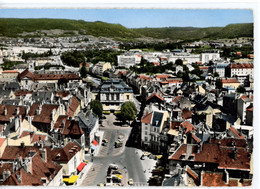 LONS LE SAUNIER VUE GENERALE AERIENNE DEPUIS LA PLACE DE LA LIBERTE LE THEATRE ET L'EGLISE DES CORDELIERS - Lons Le Saunier