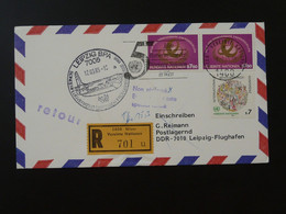 Lettre Premier Vol First Flight Cover Wien UNO --> Leipziger Messe 1985 Ref 101535 - Storia Postale