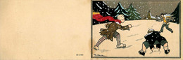 CPA Illustrateur DUFFOUR Duffour * La Bataille De Boules De Neige ! * Hiver * Enfants * CPA Double Joyeux Noël - Sonstige & Ohne Zuordnung