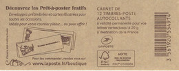 FRANCE - BOOKLET / CARNET, Yvert 858 C10- 2015 - Marianne De Ciappa, 12x TVP Green - Uso Corrente