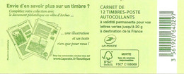 FRANCE - BOOKLET / CARNET, Yvert 858 C11- 2015 - Marianne De Ciappa, 12x TVP Green - Definitives