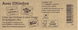 FRANCE - BOOKLET / CARNET, Yvert 858 C15- 2015 - Marianne De Ciappa, 12x TVP Green - Definitives