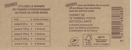 FRANCE - BOOKLET / CARNET, Yvert 1214-c1- 2015 - Marianne De Ciappa, 12x TVP Rouge - Uso Corrente