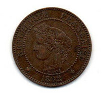 Cérès  -  2 Centimes 1882 A -  état  TTB  Rayures - Otros & Sin Clasificación