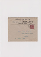 LETTRE FABRICATION DU LIN MAURICE CHAVATTE à HASNON (NORD Pour PROUVY Par THIANT (NORD) - 1921-1960: Modern Period