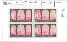 ALGERIE N° 84 ** LUXE BLOC DE 4 - Collections, Lots & Series