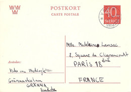 SUEDE Entier Postal Ganzsache Carte Postale P79 40ö Oblitérée - Postal Stationery