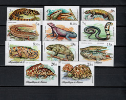Guinea 1977 Michel 782-792B Reptiles, Snakes Etc. Set Of 11 Imperf. MNH - Sonstige