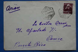 AD14 ESPAGNE   BELLE LETTRE    1952 ALICANTE POUR PONCE PUERTO RICO  + AFFRANCH.  PLAISANT - Cartas & Documentos