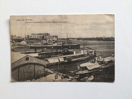 Carte Postale Ancienne (1921) Brindisi Stazione Torpediniere E Castello Vittorio Emanuele - Brindisi