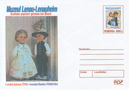 99280- LENAU MUSEUM, FOLKLORE COSTUMES, DOLLS, CHILDRENS, COVER STATIONERY, 2004, ROMANIA - Puppen