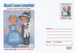 99281- LENAU MUSEUM, FOLKLORE COSTUMES, DOLLS, CHILDRENS, COVER STATIONERY, 2004, ROMANIA - Puppen