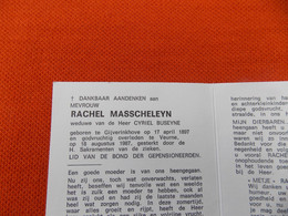 Rouwprentje Rachel Masscheleyn Gyverinkhove 17/4/1897 Veurne 18/8/1987 ( Cyriel Buseyne ) - Religion & Esotericism