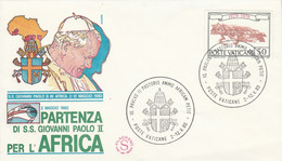 VATICAN DEPART PAPE JEAN PAUL II POUR L'AFRIQUE - Maschinenstempel (EMA)