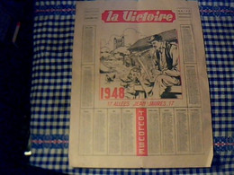 Vieux Papier Calendrier Grand Format De1948 Publicitè Journal La Victoire - Grand Format : 1941-60