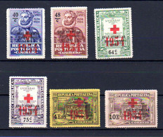 Portugal 1933,  Franchise, Camoens Surchargés RED CROSS, Yv.  71 / 76 Sans Gomme, Cote 18 € - Nuevos