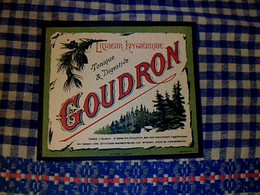 Vieux Papier étiquette Non Utilisée  D'alcool Marque : Goudron Liqueur Hygiénique - Alcoholes Y Licores