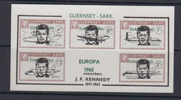 Guernsey SARK,1965 Europa Miniature Sheet With JFK Memorial Border Line. Unmounted Mint - Guernesey