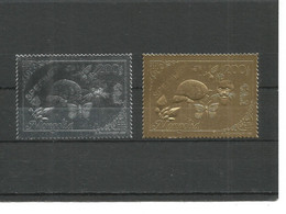 EX-PR-21-10-02 MONGOLIA. ''SPECIMEN''. CAT. BUTTERFLY. TURTLE. MINERALS. STAMPS ON FOIL. MICHEL 2443A-2444A. - Vlinders