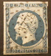 Empire No 14 B Obl Pc 3778 Bureau Supplémentaire De ALERIA , Corse , Indice 19, Belle Frappe TB - 1853-1860 Napoleon III
