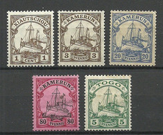 GERMANY Deutschland Kolonien 1900-1905, Small Lot Of Mint */(*) Stamps Togo Kamerun Kiautsou - Autres & Non Classés