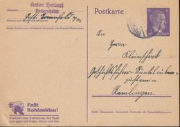 DR  P 312 A/01, "Kohlenklau", Gestempelt: Trennfeld 10.1.1944 - Entiers Postaux