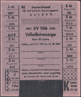 Lebensmittelkarte SV 106, Marktheidenfeld 1947, BiZone Bayern, Für Vollselbstversorger über 20 Jahre - Documents Historiques