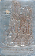 Cathédrale De Reims 1914 (51 Marne) Gravure Sur Aluminium SM Déposé - L'œuvre Ne Périt Pas Que Mutile Un Gredin Rostand - Reims