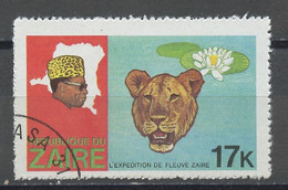 Zaïre - Zaire - Congo 1978 Y&T N°931 - Michel N°602 (o) - 17k Léopard Et Nénuphar - Usados
