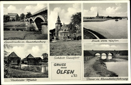 CPA Olfen I.W, Lippebrücke, Rauschenburg, Fuchteler Mühle, Stever, Kanalüberführung, Schloss Sandfort - Altri
