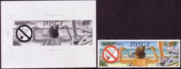 Tonga 1993 No Smoking Tobaccco - ERROR First Proof Shows Value 60s, But Should Be 80s As Shown By Issued Specimen Stamp - Tonga (1970-...)