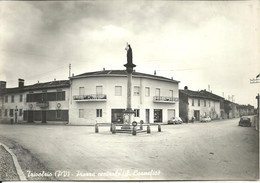 Trivolzio (Pavia) Piazza San Cornelio, Colonna Con Statua Del Santo, St. Cornelio Square, Place St. Cornelio - Pavia