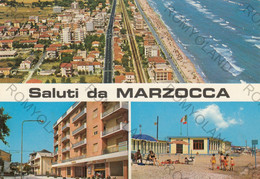 CARTOLINA  SALUTI DA MARZOCCA,ANCONA.MARCHE,MARE,SOLE,ESTATE,BELLA ITALIA,STORIA,MEMORIA,CULTURA,VIAGGIATA 1980 - Ancona