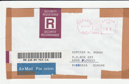 Canada Registered Letter To Bulgaria - Covers & Documents