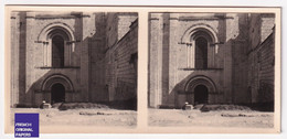 Fontevrault / Abbaye Entrée Eglise Abbatiale 1954 Photo Stéréoscopique 12,8x5,8cm Maine Et Loire 49 Fontevraud A59-33 - Stereoscopio