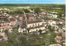 EN AVION AU DESSUS DE SABRES L'EGLISE VUE AERIENNE - Sabres