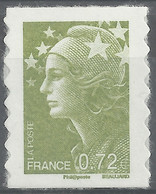 France, 0,72€ Marianne De Beaujard Autoadhesif,  2008, **, TB - Luchtpost