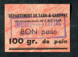 Jeton-carton De Nécessité "Bon Pour 100 Gr. De Pain - Boulangerie Taupiac à Montech - Tarn-et-Garonne" - Monétaires / De Nécessité