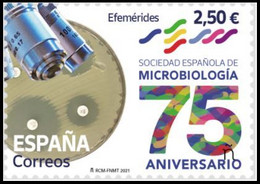 ESPAGNE SPANIEN SPAIN ESPAÑA 2021 75 ANIV SPANISH SOCIETY OF MICROBIOLOGY MNH ED 5528 MI 5578 YT 5283 SC 4567 SG 5528 - Unused Stamps