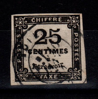 Taxe YV 5 Oblitere , 4 Marges , Pas Aminci , Cote 65 Euros - 1859-1955 Oblitérés