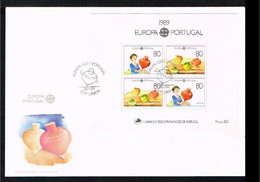 1989 - Europe CEPT FDC Portugal Mi.Block 64 - Cancel Lisboa [US070] - 1989