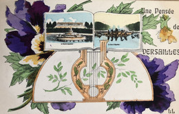 Carte Postale - Illustration "Une Pensée De Versailles", Fleurs Et Art Déco - 1900-1949