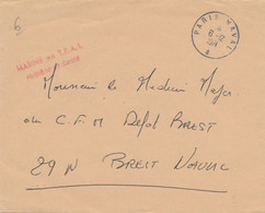 1971 MARINE EN TERRITOIRE AFARS ET ISSAS - Griffe Hygiène Et Santé PARIS NAVAL - Lettre > Brest - Lettres & Documents