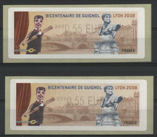 2 Vignettes Type LISA Pour Le Bicentenaire De Guignol 2008. TB - 1999-2009 Illustrated Franking Labels